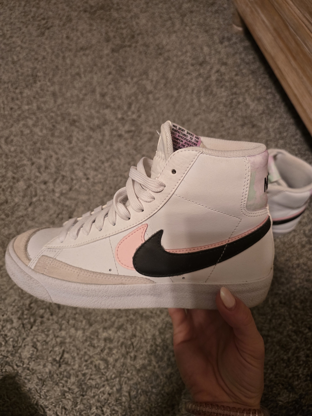 Exclusive Nike High-Top Sneakers with Pink & Black Swoosh